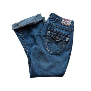 True Religion Blue Cropped Jeans